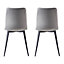 Dining Chairs Velvet Fabric Lexi Set of 2 Grey by MCC