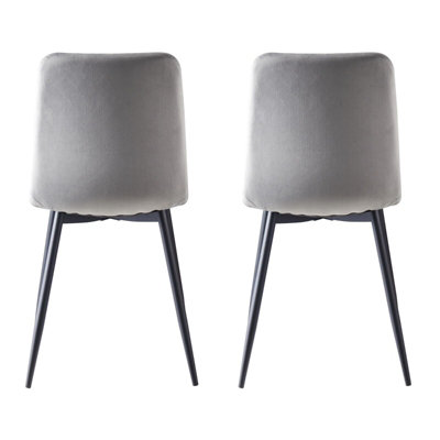 Dining Chairs Velvet Fabric Lexi Set of 2 Grey by MCC