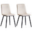 Dining Chairs Velvet Fabric Lexi Set of 4 Beige by MCC