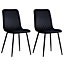 Dining Chairs Velvet Fabric Lexi Set of 4 Black by MCC