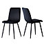 Dining Chairs Velvet Fabric Lexi Set of 4 Black by MCC