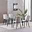 Dining Chairs Velvet Fabric Lexi Set of 4 Light Grey by MCC