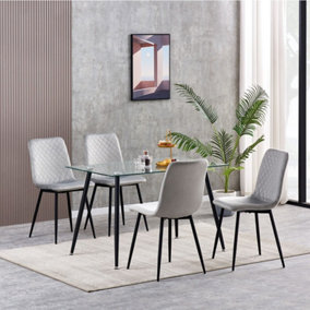 Dining Chair Pair, Light Grey - Chase - Woods Furniture