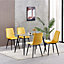 Dining Chairs Velvet Fabric Lexi Set of 4 Yellow by MCC