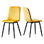 Dining Chairs Velvet Fabric Lexi Set of 4 Yellow by MCC