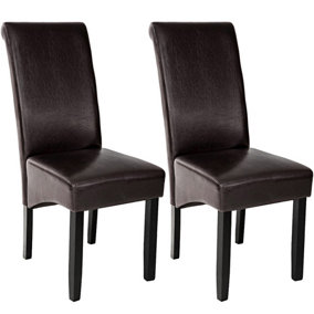 Dining chairs with ergonomic seat shape - cappuccino