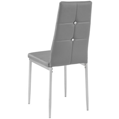 Dining chairs with rhinestones, Set of 4 - grey