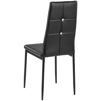 Dining chairs with rhinestones, Set of 6 - black