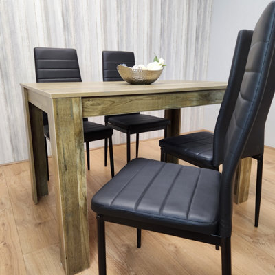 Black distressed dining online table set