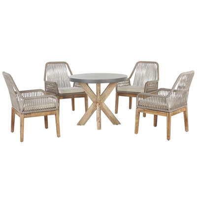 Dining Set 4 Seater Concrete Beige OLBIA