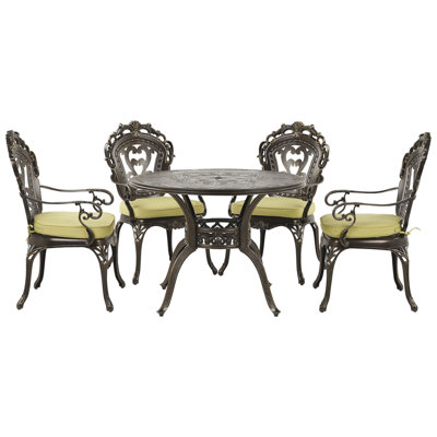 Dining Set 4 Seater Metal Dark Brown SAPRI