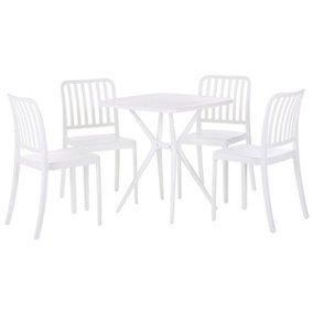 Dining Set 4 Seater Synthetic Material White SERSALE