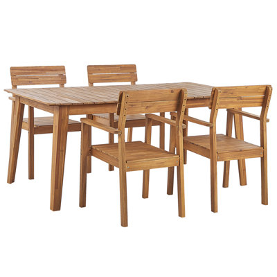 Dining Set 4 Seater Wood Light Wood FORNELLI