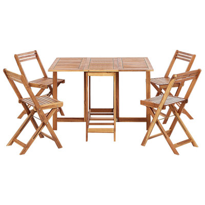 Dining Set 4 Seater Wood Light Wood FRASSINE