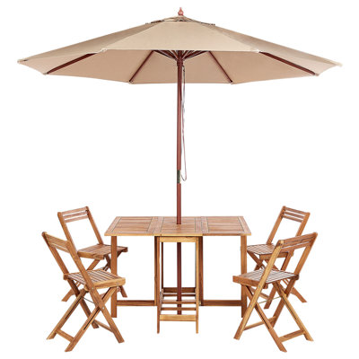 Dining Set 4 Seater Wood Natural FRASSINE