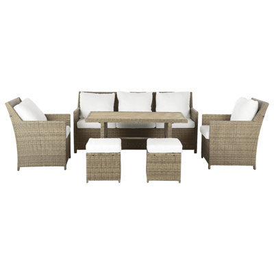 Dining Set 5 Seater Synthetic Material Brown FONTI