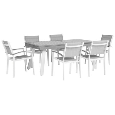 Dining Set 6 Seater Metal Grey PERETA