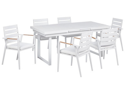 Dining Set 6 Seater Metal White VALCANETTO/TAVIANO