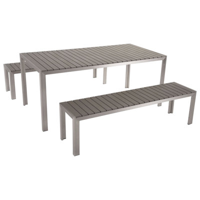 Dining Set 6 Seater Synthetic Material Grey NARDO