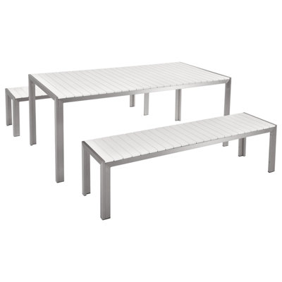 Dining Set 6 Seater Synthetic Material White NARDO