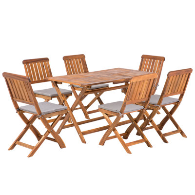 Dining Set 6 Seater Wood Dark Wood CENTO