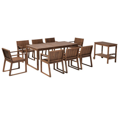 Dining Set 6 Seater Wood Dark Wood SASSARI