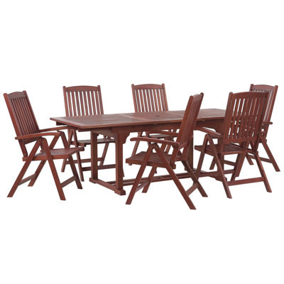 Dining Set 6 Seater Wood Dark Wood TOSCANA