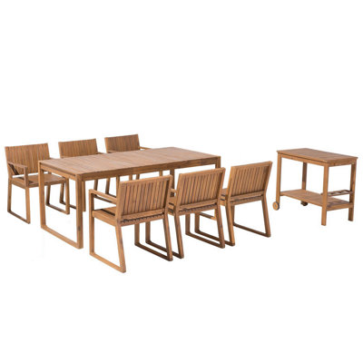 Dining Set 6 Seater Wood Light Wood SASSARI