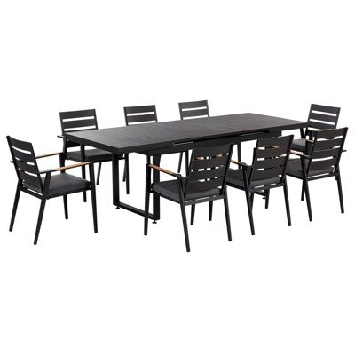 Dining Set 8 Seater Black VALCANETTO/TAVIANO