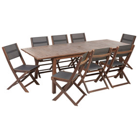 Dining Set 8 Seater Wood Dark Wood CESANA