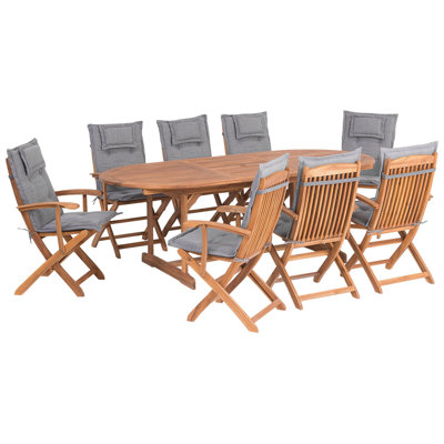 Dining Set 8 Seater Wood Grey MAUI