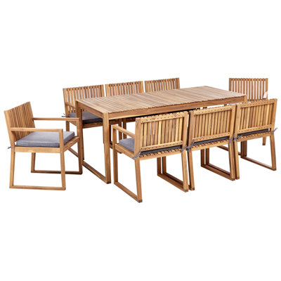 Dining Set 8 Seater Wood Grey SASSARI II