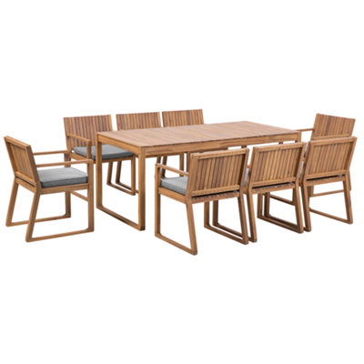 Dining Set 8 Seater Wood Grey SASSARI