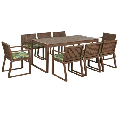 Dining Set 8 Seater Wood Light Green SASSARI