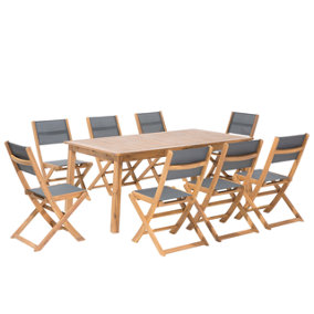 Dining Set 8 Seater Wood Light Wood CESANA