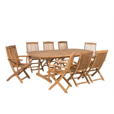 Dining Set 8 Seater Wood Light Wood MAUI