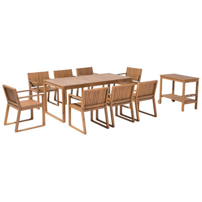 Dining Set 8 Seater Wood Light Wood SASSARI