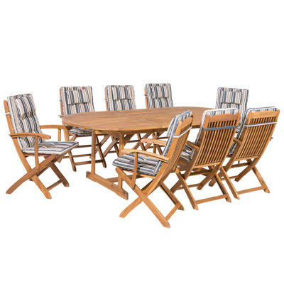 Dining Set 8 Seater Wood Multicolour MAUI