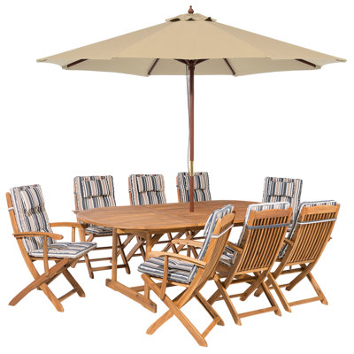 Dining Set 8 Seater Wood Multicolour MAUI