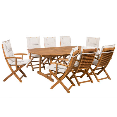 Dining Set 8 Seater Wood Off-White MAUI