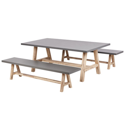 Dining Set Concrete Grey TONNARE