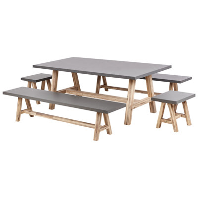 Dining Set Concrete Grey TONNARE