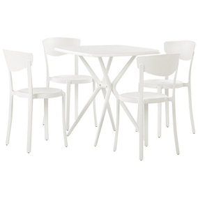 Dining Set for 4 Synthetic Material White SERSALE/VIESTE