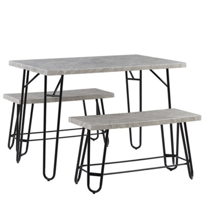 Dining Set KEMPTON Light Grey 4 Seater