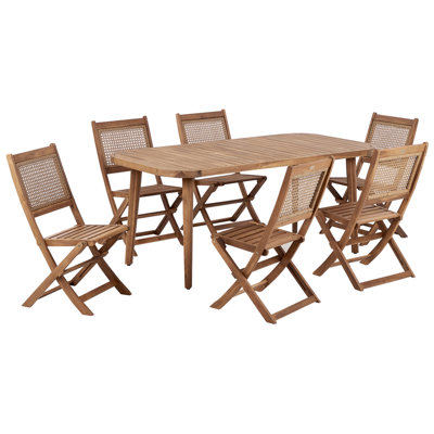 Dining Set Wood Natural PARAGGI