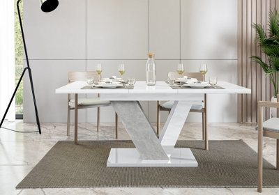 Dining table 120-160x80 extendable Stone Gloss