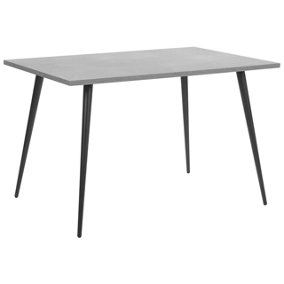 Dining Table 120 x 80 cm Concrete Effect with Black SANTIAGO