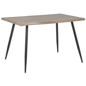 Dining Table 120 x 80 cm Light Wood and Black LUTON