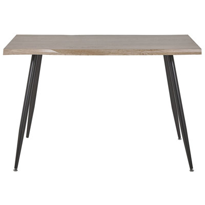 Dining Table 120 x 80 cm Light Wood and Black LUTON