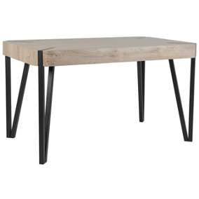 Dining Table 130 x 80 cm Light Wood CAMBELL